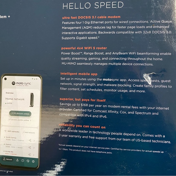 Motorola MG8702 docsis 3.1 cable modem + ac3200 Wifi router - Picture 3 of 4